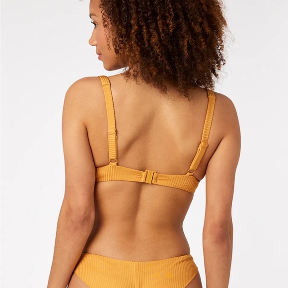 NEW Rip Curl Modern Rib Gold Bikini 2-Piece SET Top and Bottom Size Medium - Picture 3 of 6